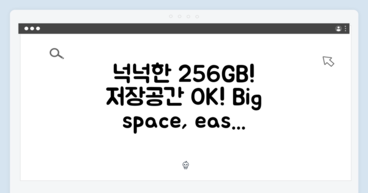 256GB 넉넉한 저장 공간의 여유