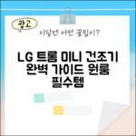 원룸 빌트인 LG 트롬 미니 건조기 완벽 가이드