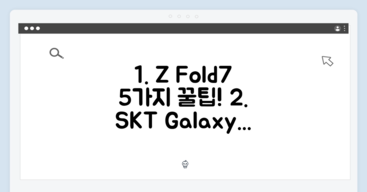 SKT 갤럭시Z폴드7 256GB 변경 5가지 팁