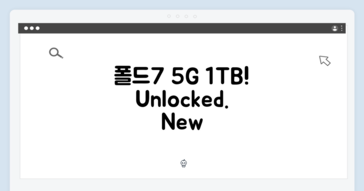 폴드7 5G, 1TB 자급제의 새로운 기준