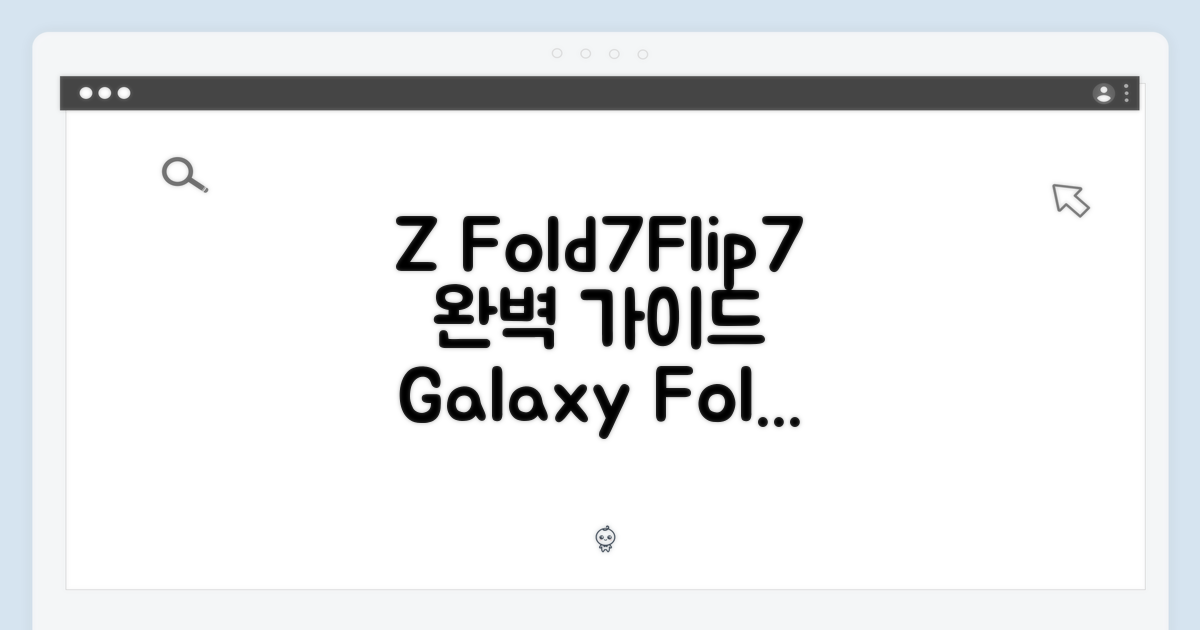 갤럭시 폴더블7 마스터하기: Z Fold7/Flip7 완벽 가이드