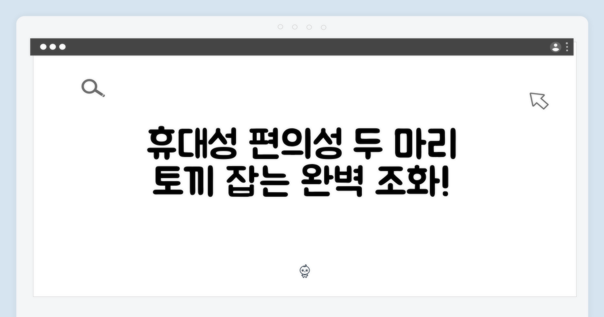 휴대성과 편의성의 완벽 조화
