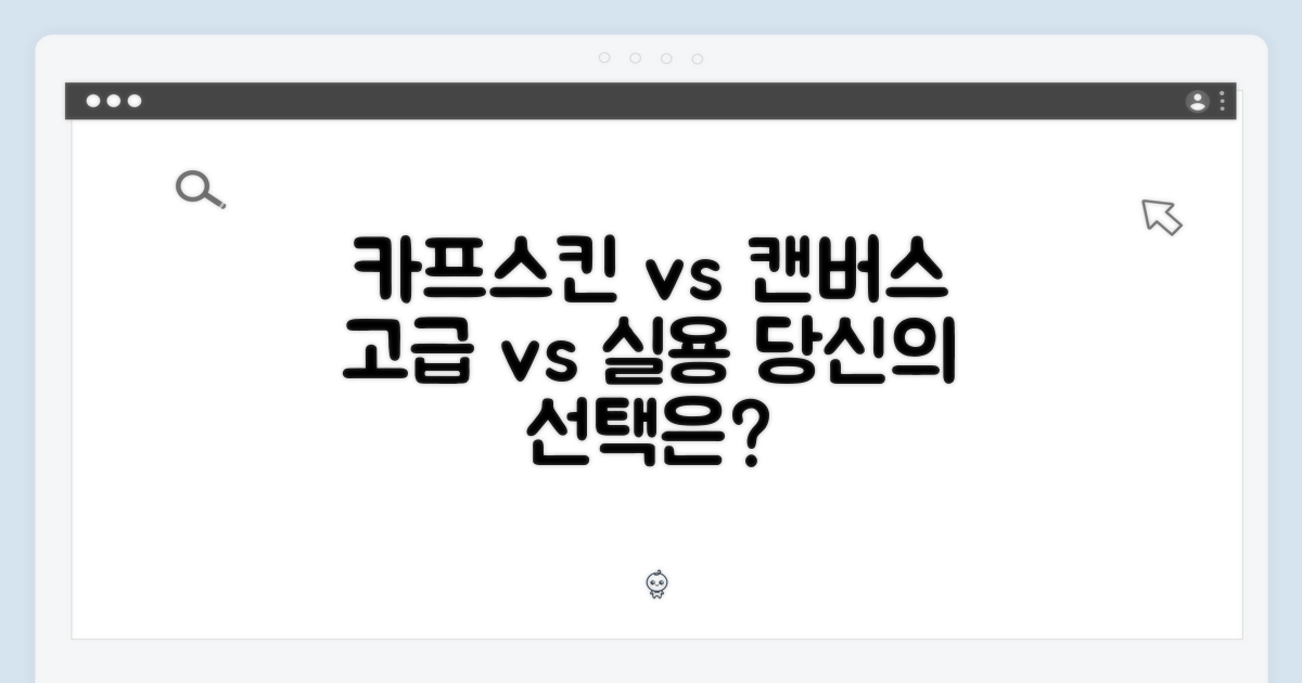 카프스킨, 캔버스 비교하세요