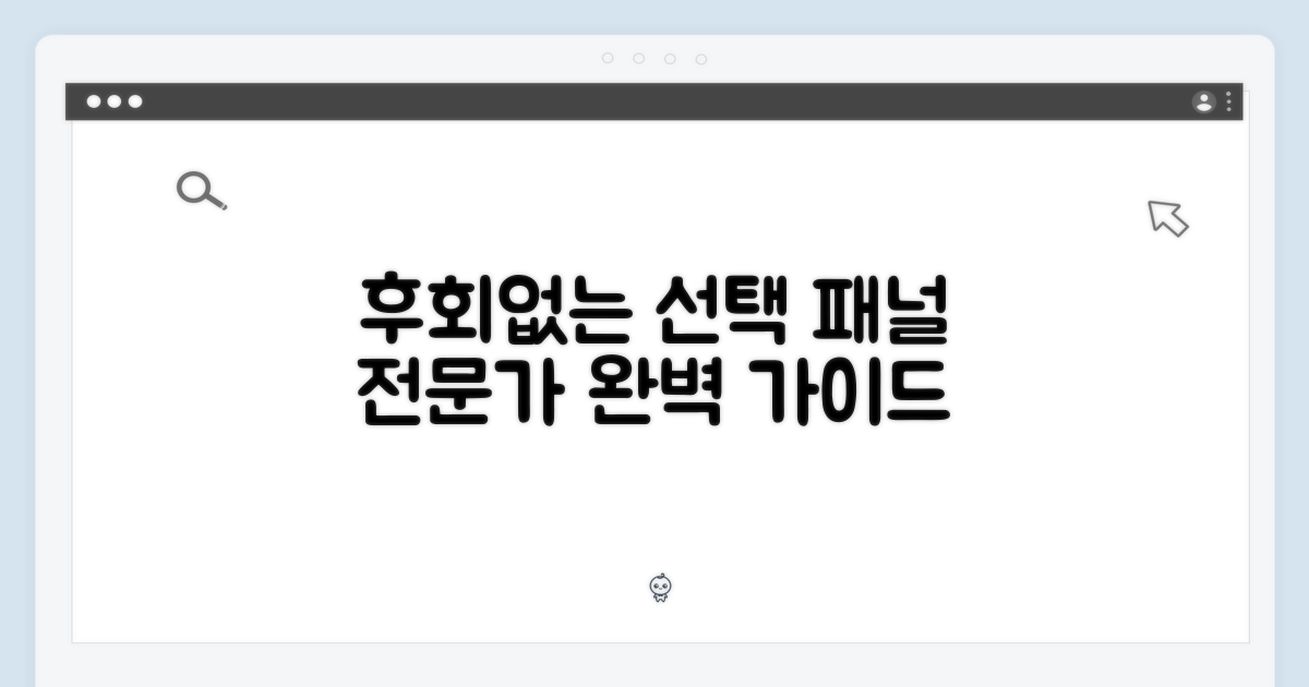 후회 없는 선택, 패널 전문가 가이드