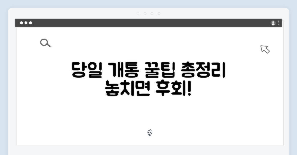 당일 개통, 이것만 알자