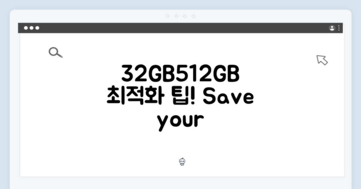 팁: 32GB, 512GB 최적화