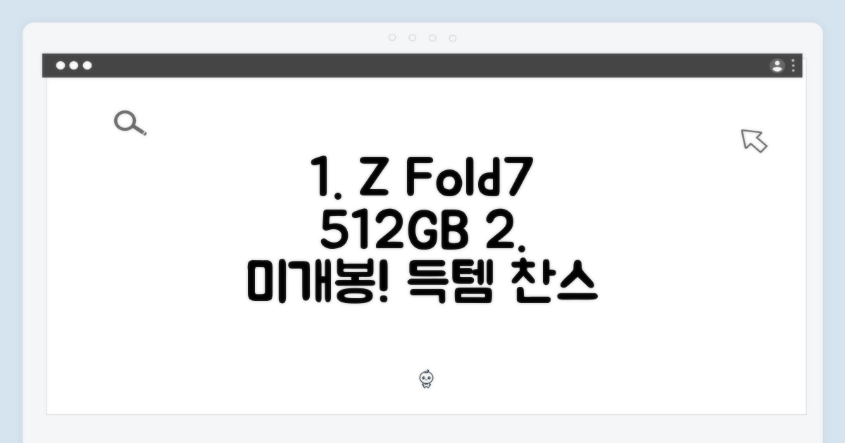 갤럭시 Z폴드7 512GB 미개봉: 1번 득템 찬스