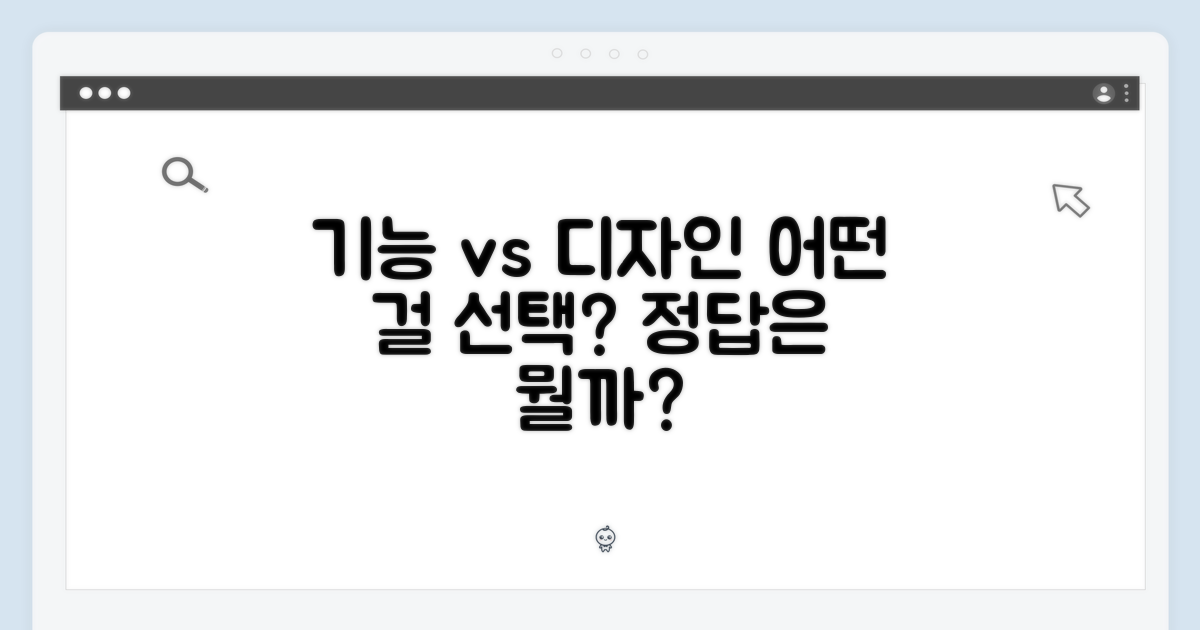 기능 vs 디자인 선택