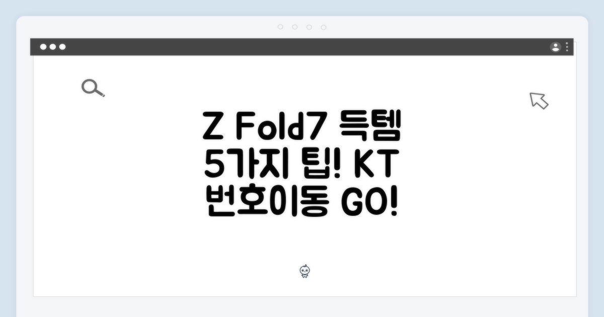 KT 번호이동 갤럭시 Z Fold7 256GB 득템 5가지 팁