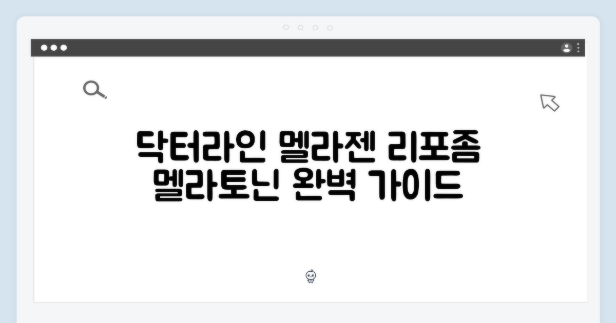 닥터라인 멜라젠: 리포좀 멜라토닌 완벽 가이드