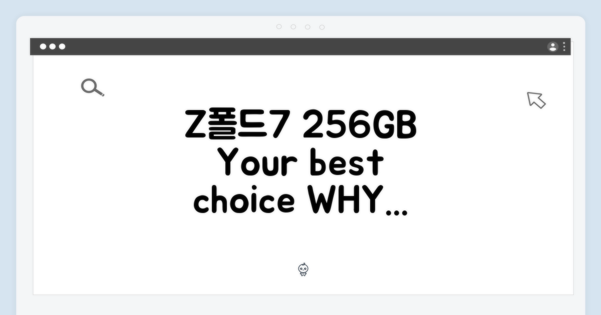 Z폴드7 256GB, 당신의 선택 이유