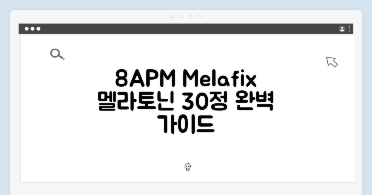 8APM 멜라피스: 멜라토닌 30정 완벽 가이드