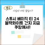 스투시 베이직 티 2024: 누구나 간지 블랙/화이트